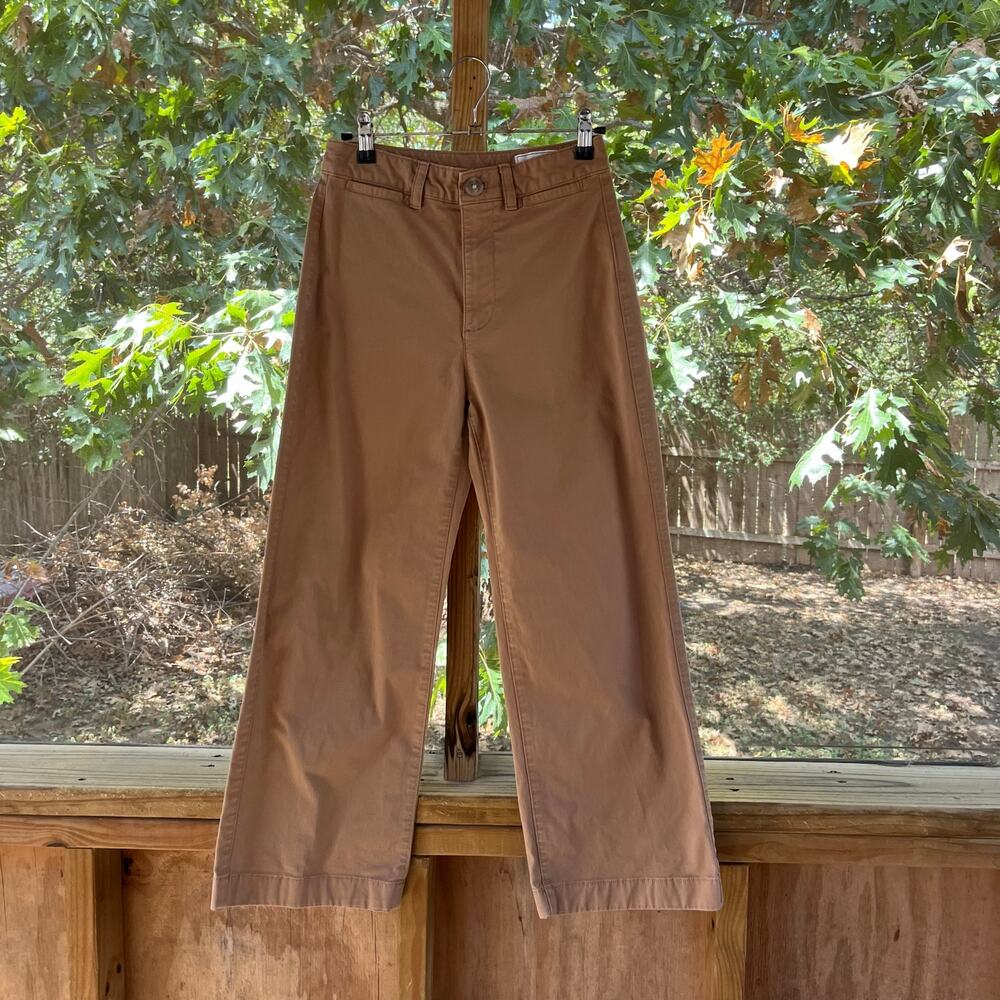 Gap Women's High Stride Wide-Leg Ankle Khakis Perfect Brown Size 0P